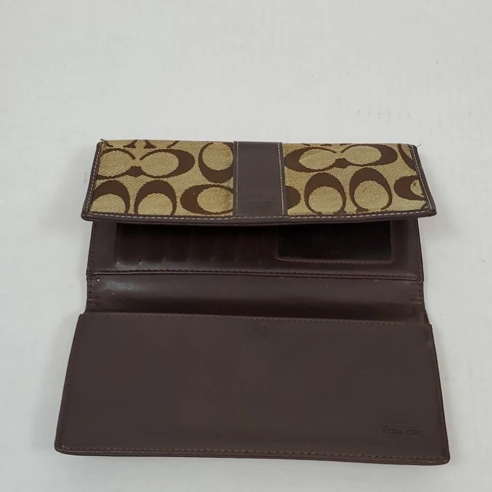 Coach leatherware canvas wallet brown